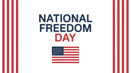 Obraz premium national freedom day poster design with united states flag and red stripes on white background celebrating liberty independence patriotism and national heritage