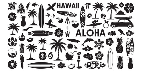 Hawaiian symbols and surf culture © Sumi