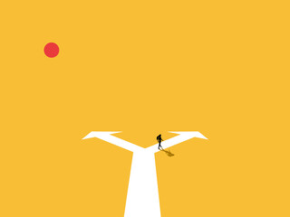 businesswoman chose her own path ,business concept