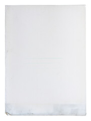 closed file folder with printed green lines on cover isolated on white