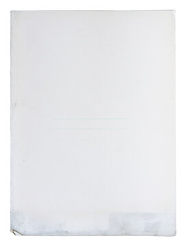 closed file folder with printed green lines on cover isolated on white