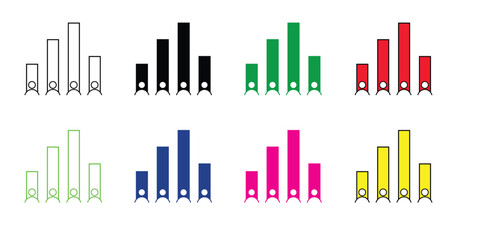 Obraz premium Colorful bar graph collection