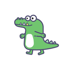 Fototapeta premium Cute Cartoon Alligator