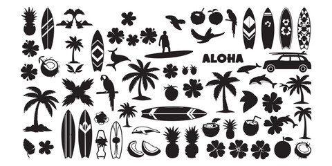 Aloha tropical icons © Sumi