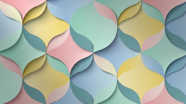 Pastel Geometric Shapes Seamless Background Loopable Pattern