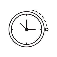 Minimal clock productivity icon in clean outline vector style. Ideal for UI UX design, enterprise software, time management and productivity tools, scalable and easy to customize.