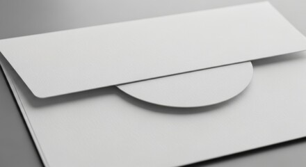 Minimalist White Paper Sleeve Mockup for Stationery Presentation: Clean Corporate Identity Template on Gray Background