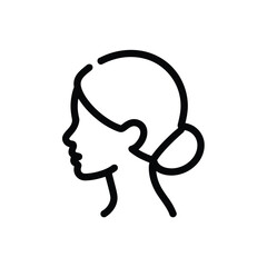 Naklejka premium Side profile of a woman with braided hair isolated on white background, Vector, illustration