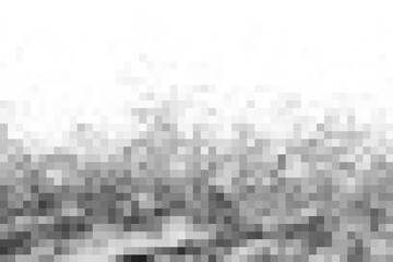 Abstract pixel mosaic texture on transparent background