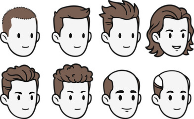 Different Hairstyles Collections-Well designed Vector 