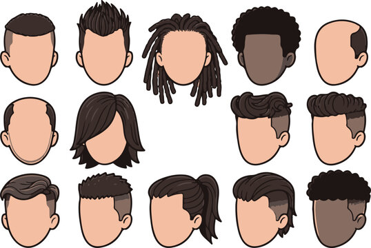Different Hairstyles Collections-Well designed Vector 