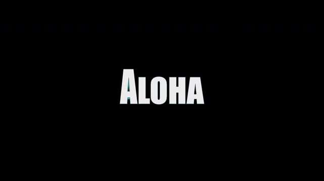 aloha text animation with wavy echo style