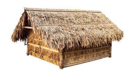 Straw hut isolated on transparent or white background