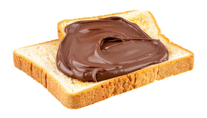 Toasts with sweet chocolate spread isolated on transparent or white background
