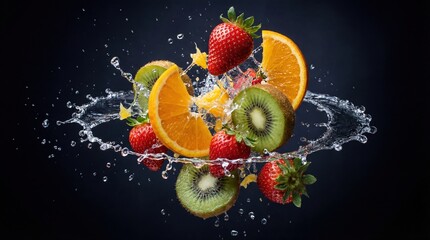 Fresh Fruit Splash with Strawberries and Citrus Slices