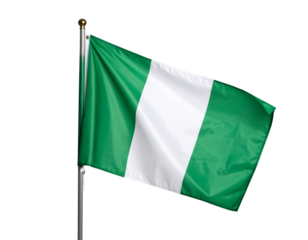 National flag Nigeria Isolated on transparent or white background
