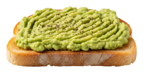 Creative avocado toast recipe kitchen food bright overhead isolated on transparent background