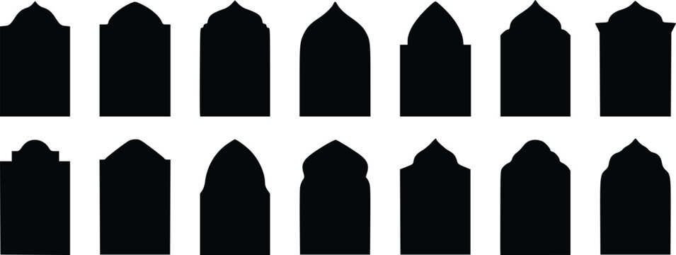 Islamic Arch Silhouette Collection, Oriental Door Frames Set