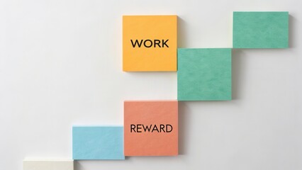 Work and Reward Path on Colored Squares