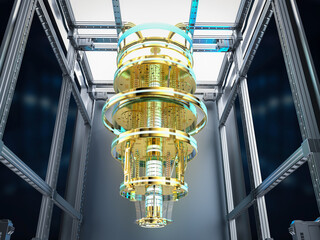 Quantum server network with quantum computer machine in server room