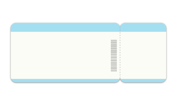Air ticket template on a white background.