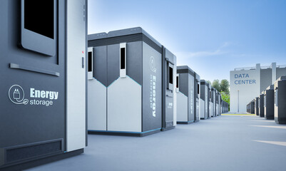 Energy storage systems or battery container units for data center