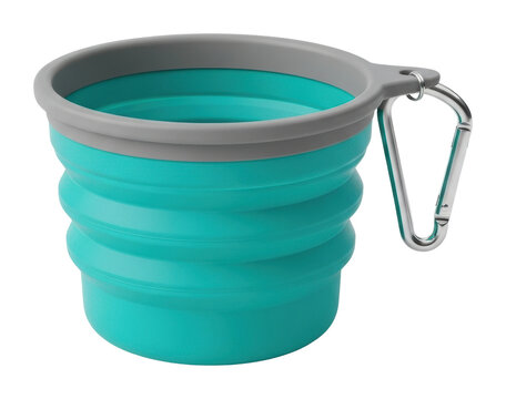 Portable collapsible dog bowl adventure pet gear travel isolated on transparent background