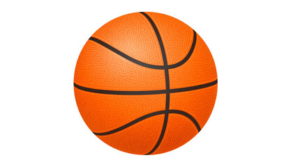 Fototapeta premium Close-up shot of an orange basketball with black lines against a clean white background.