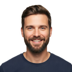 Obraz premium Smiling man portrait bright isolated on transparent background