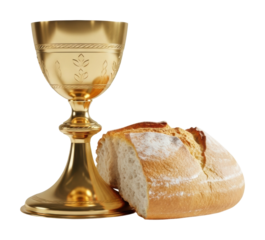 Communion ceremony elements religious food and drink spiritual isolated on transparent background