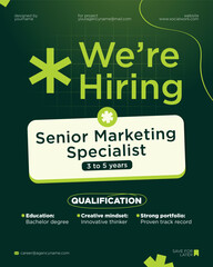 Fototapeta premium Recruitment announcement template for business professional hiring