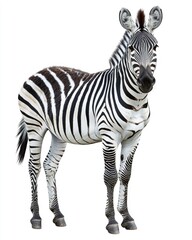 Majestic Zebra Standing Proudly on a White Background