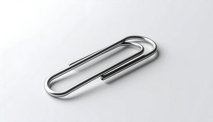 Close-up of a standard, shiny, metal office supply against a white background