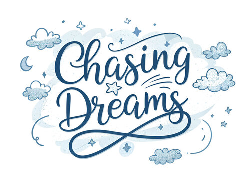 Chasing dreams illustration isolated on transparent background