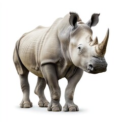 Obraz premium Rhinoceros Standing Proudly in Natural Posed Stance