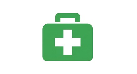 Obraz premium Green First Aid Kit Icon Illustration.
