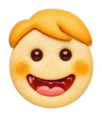 Cheerful emoji cookie decoration kitchen food bright isolated on transparent background
