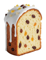 Delicious fruit bread with icing kitchen food warm isolated on transparent background