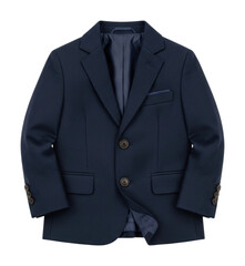 Elegant navy suit jacket for kids casual fashion store isolated on transparent background