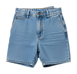 Summer fashion trends denim shorts for casual outings outdoors isolated on transparent background