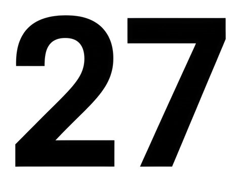 Engaging number 27 installation gallery contemporary perspective isolated on transparent background