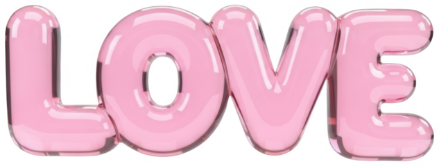 Pink love png Glass letter cutout Bubble text png 3d word cutout Glossy typography png Transparent lettering cutout Rose sign png Liquid isolated transparent background image
