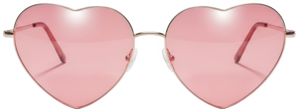 Pink sunglasses png Heart eyewear cutout Fashion shades png Love spectacles cutout Trendy glasses png Stylish sunnies cutout Retro specs isolated transparent background image - Powered by Adobe