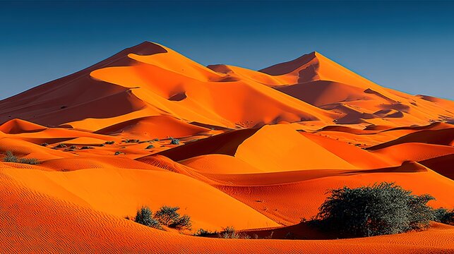 8K desert wallpaper: red-sand ripples micro-ultra-sharp, warm orange gradient luxury feel, softbox zero hard shadows, phone or widescreen backdrop ready