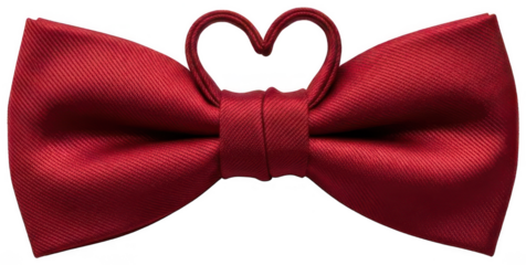 Red Bowtie png Heart Knot cutout Crimson Neckwear png Love Accessory cutout Formal Bowtie png Elegant Necktie cutout Romantic Cravat png isolated transparent background image