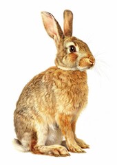 Obraz premium Realistic rabbit illustration, nature art