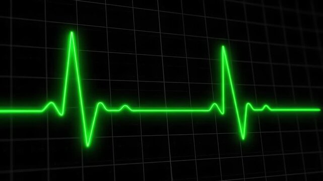 ECG Heartbeat Monitor Line Green Pulse Graph Animation