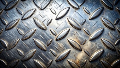 Metal diamond plate surface with raised pattern