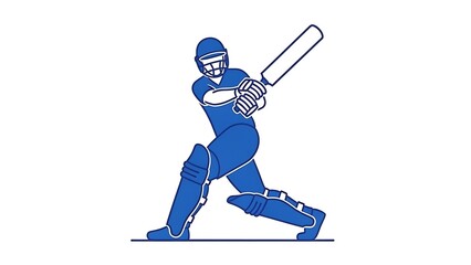 Obraz premium Cricket player in action swinging bat dynamically