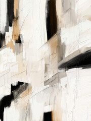 Obraz premium Soft and minimalistic abstract artwork with delicate lines and muted tones, creating a calm and refined aesthetic for modern interiors